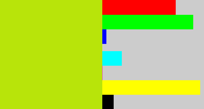 Hex color #b8e40a - yellowish green