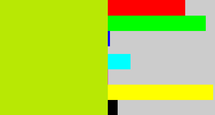 Hex color #b8e804 - chartreuse