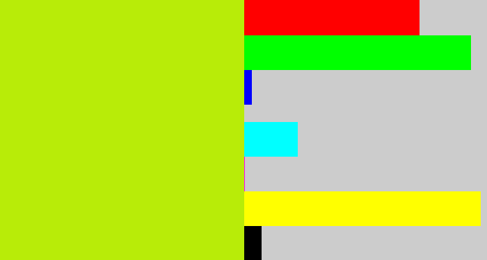 Hex color #b8ec08 - yellowgreen