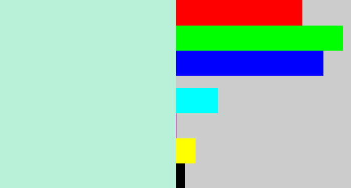 Hex color #b8f1d7 - pale turquoise
