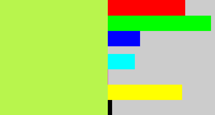 Hex color #b8f54d - yellow/green