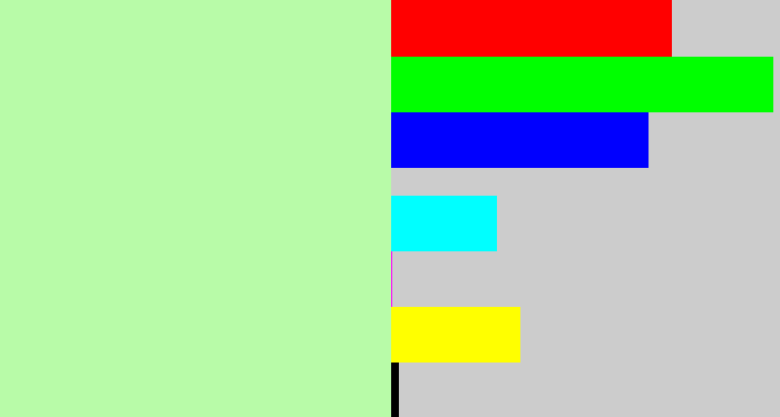 Hex color #b8fba8 - light pastel green