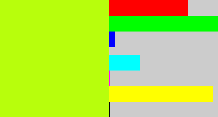 Hex color #b8fe0c - yellowgreen