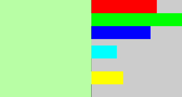 Hex color #b8fea5 - light pastel green