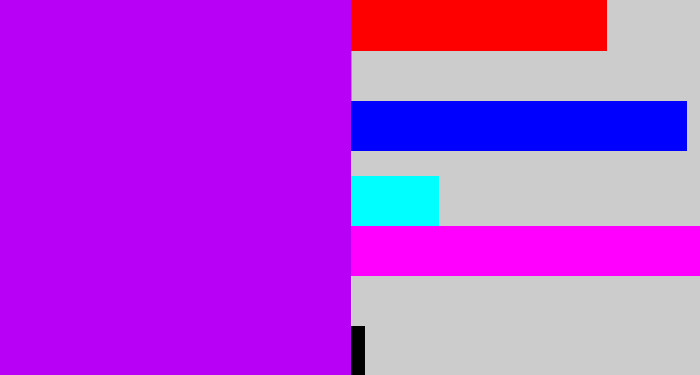 Hex color #b900f6 - bright purple