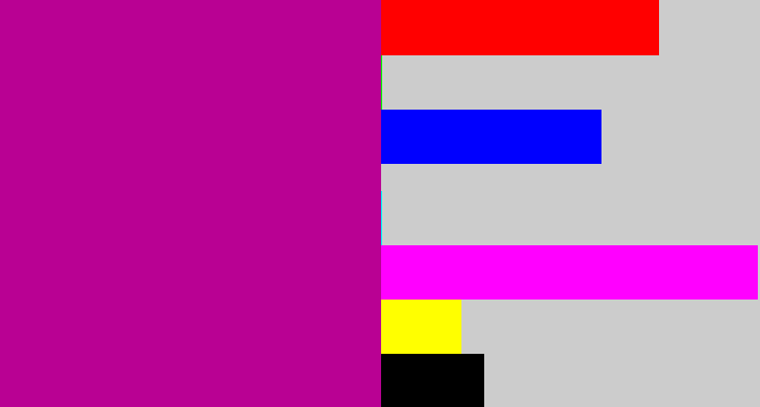 Hex color #b90193 - barney purple
