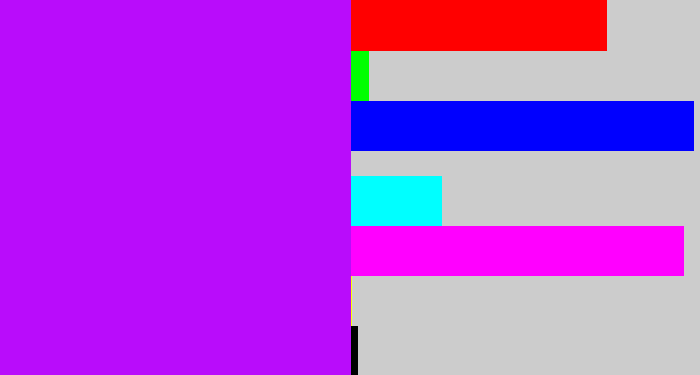 Hex color #b90cfb - neon purple