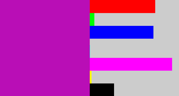 Hex color #b90eb6 - barney