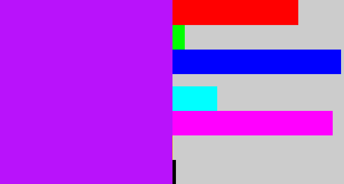 Hex color #b912fb - neon purple
