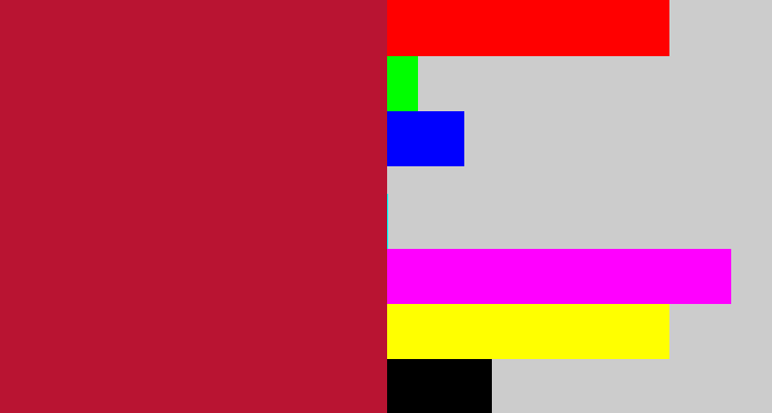 Hex color #b91432 - rouge