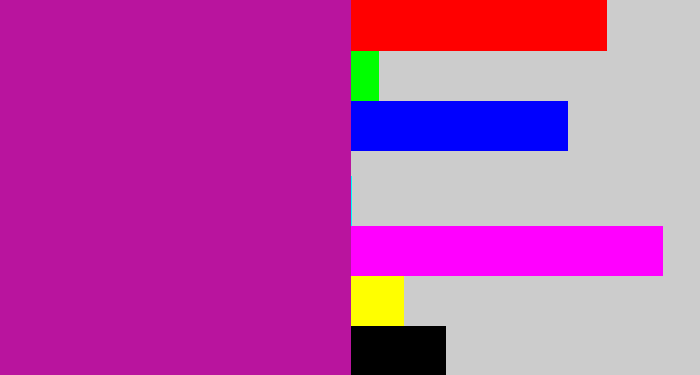 Hex color #b9149e - barney purple