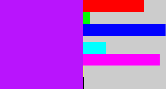 Hex color #b914fd - neon purple