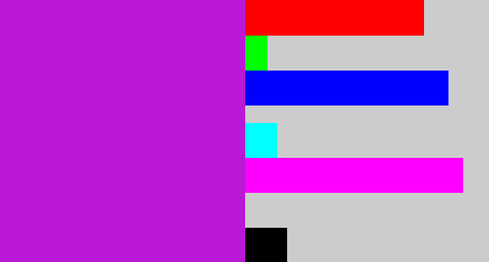 Hex color #b918d4 - vibrant purple