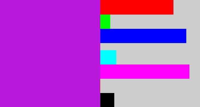 Hex color #b919dc - vibrant purple