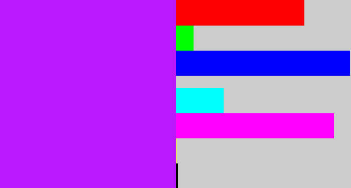 Hex color #b919fc - neon purple