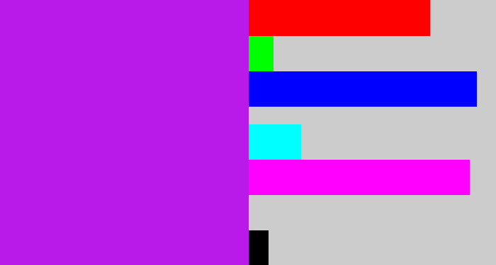 Hex color #b91aea - neon purple