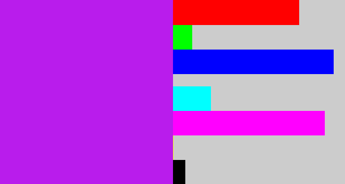 Hex color #b91cec - neon purple