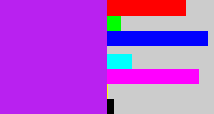 Hex color #b921f0 - neon purple