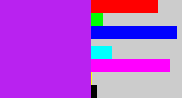 Hex color #b922f0 - neon purple