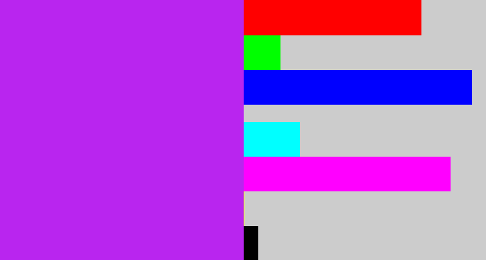 Hex color #b925ef - electric purple
