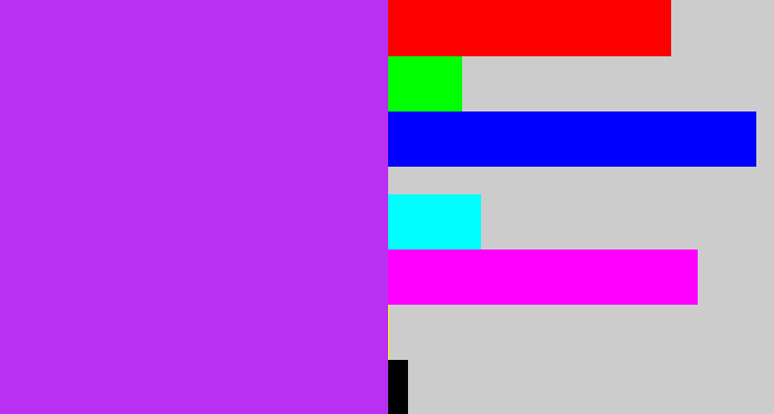 Hex color #b930f3 - electric purple