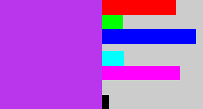 Hex color #b936ed - electric purple