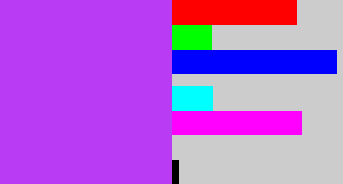 Hex color #b93bf4 - electric purple