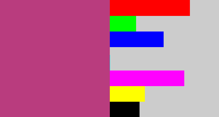 Hex color #b93c7e - dark pink