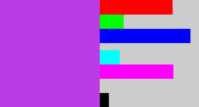 Hex color #b93ce7 - lightish purple