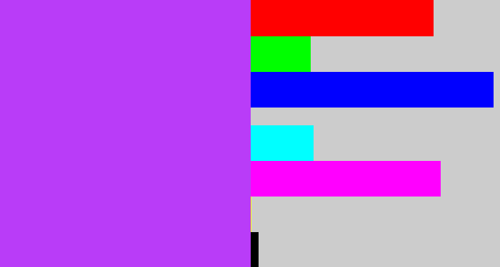 Hex color #b93cf8 - electric purple