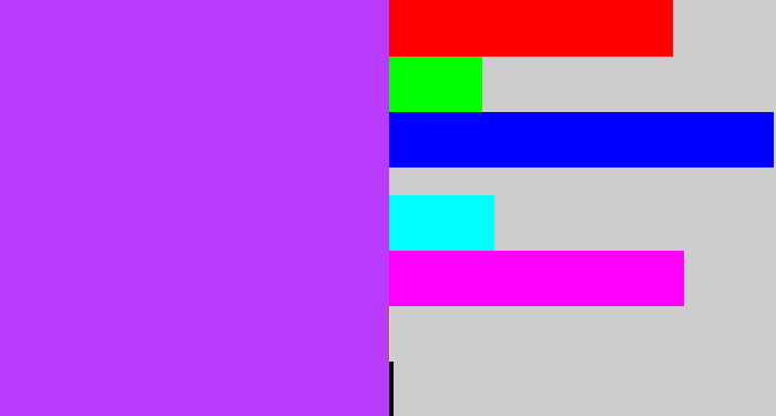 Hex color #b93cfc - electric purple