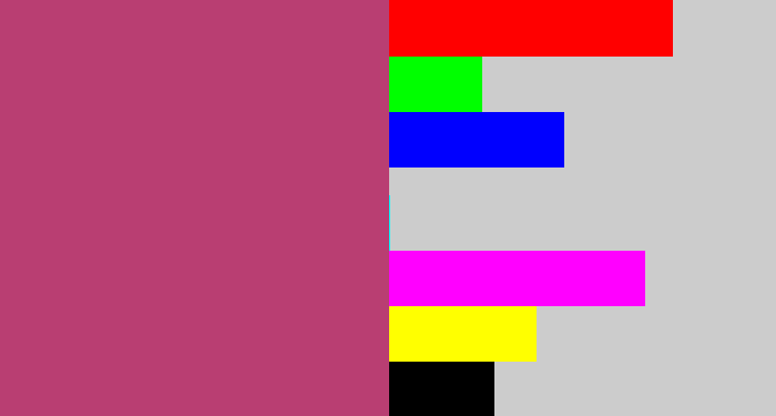 Hex color #b93e72 - dark pink
