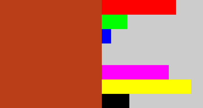 Hex color #b93f16 - brick orange