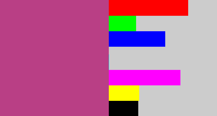 Hex color #b93f85 - dark pink