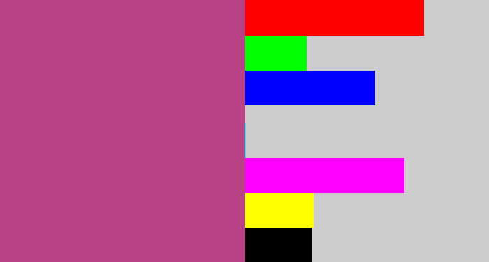 Hex color #b94186 - dark pink