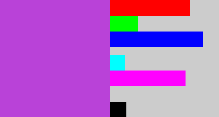 Hex color #b942d8 - lightish purple