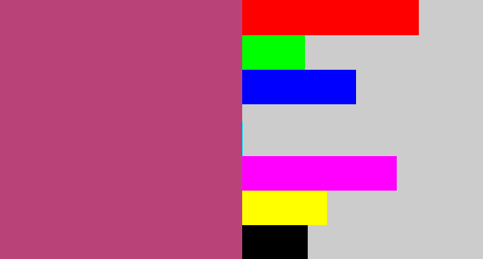 Hex color #b94379 - dark pink