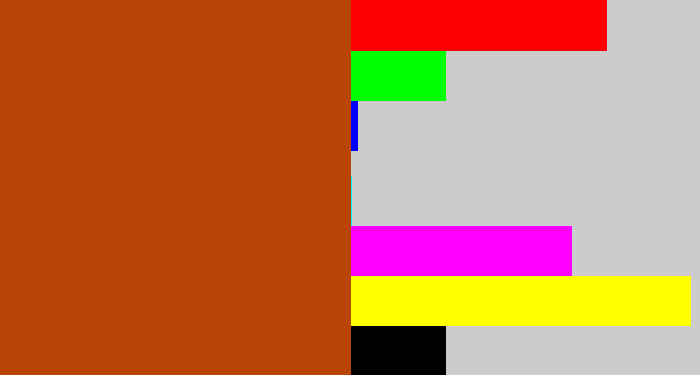 Hex color #b94405 - brick orange