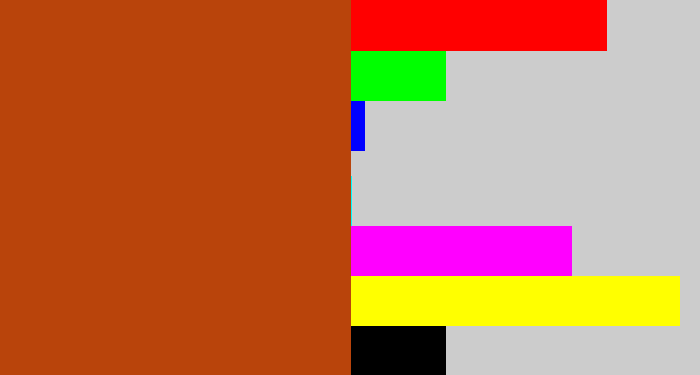 Hex color #b9440b - brick orange