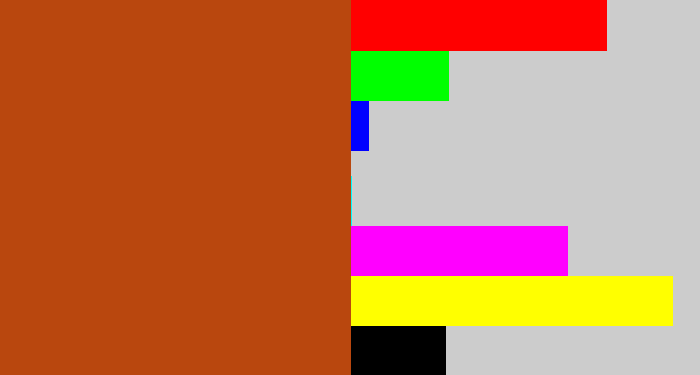 Hex color #b9470e - brick orange