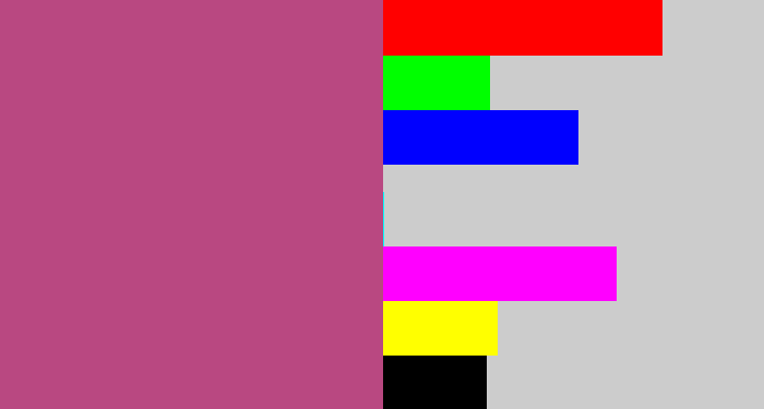 Hex color #b94881 - dark pink