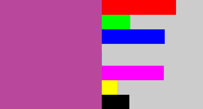 Hex color #b9489d - ugly purple