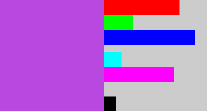 Hex color #b948e0 - lightish purple