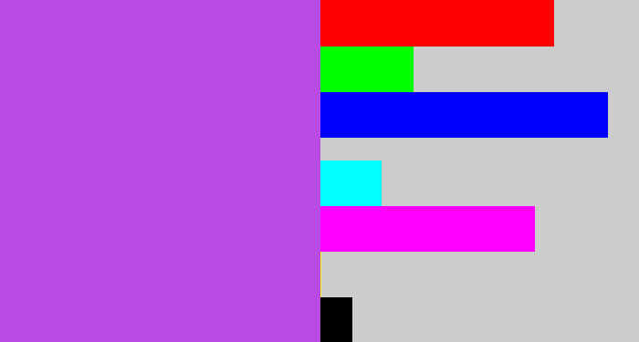 Hex color #b94be5 - lightish purple
