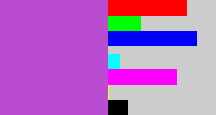 Hex color #b94cd0 - pinky purple