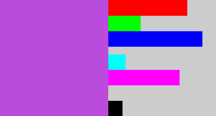 Hex color #b94cdd - lightish purple