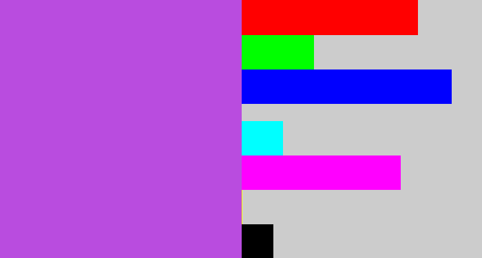 Hex color #b94cdf - lightish purple