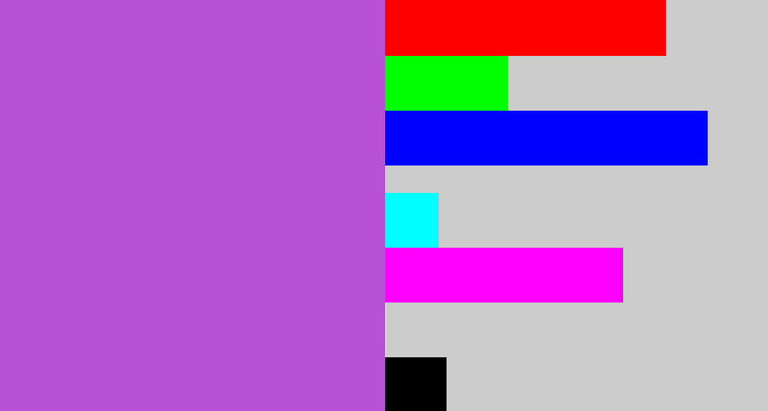 Hex color #b951d6 - lightish purple