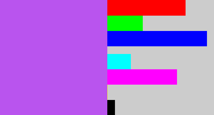 Hex color #b954ee - lightish purple