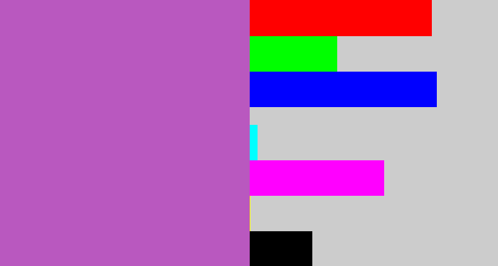 Hex color #b958bf - pinky purple